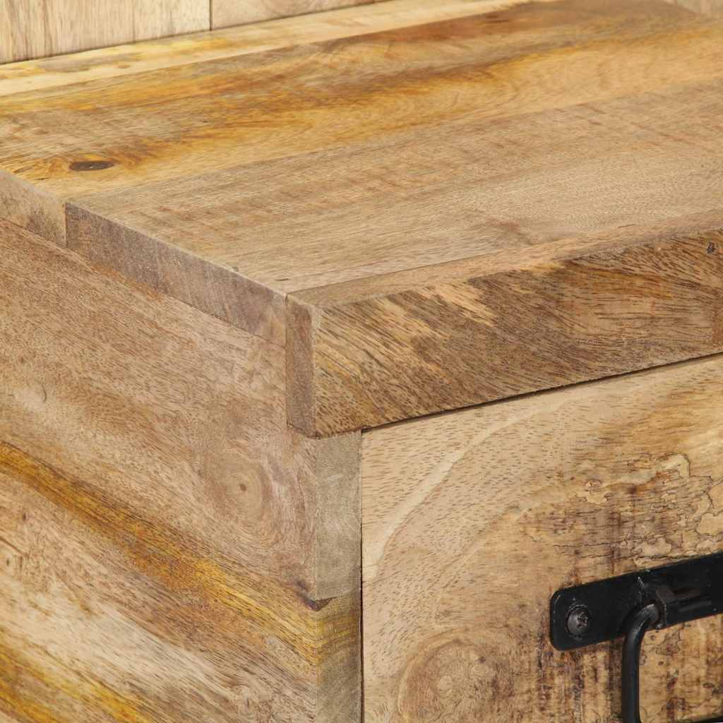 Mesita De Noche Madera Maciza De Mango 60x32x80 Cm_4