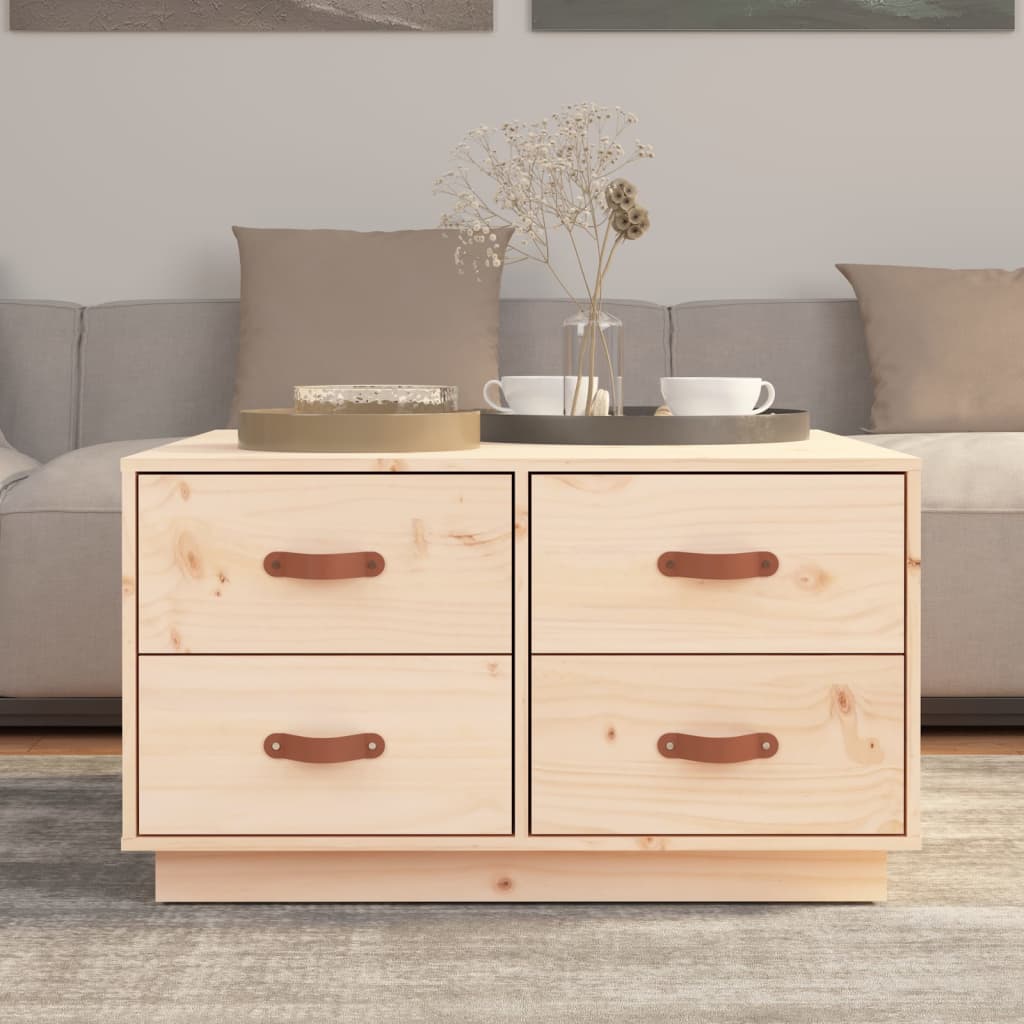 Mesa De Centro De Madera Maciza De Pino 80x80x45 Cm_1