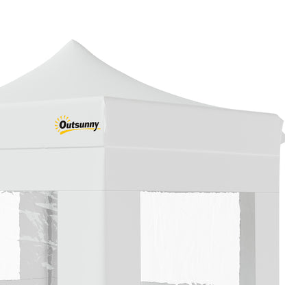 Outsunny Carpa Plegable 3x3 M Con Altura Ajustable Y 4 Paredes Extraíbles Blanco_3
