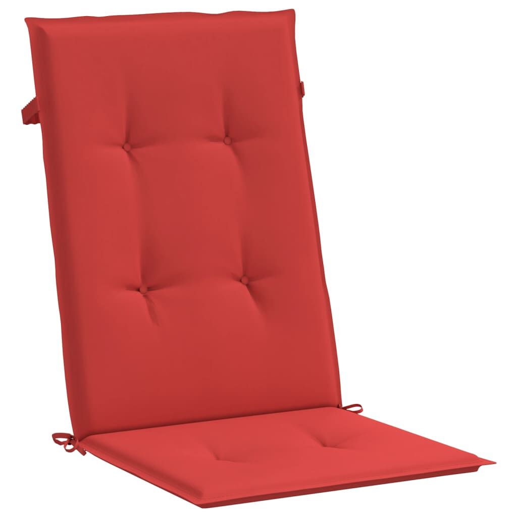 Vidaxl Cojín Silla De Jardín Respaldo Alto 4 Uds Tela Rojo 120x50x3 Cm_3