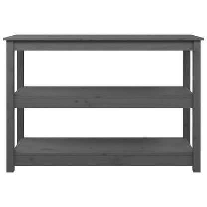 Mesa Consola De Madera Maciza De Pino Gris 110x40x74 Cm_3