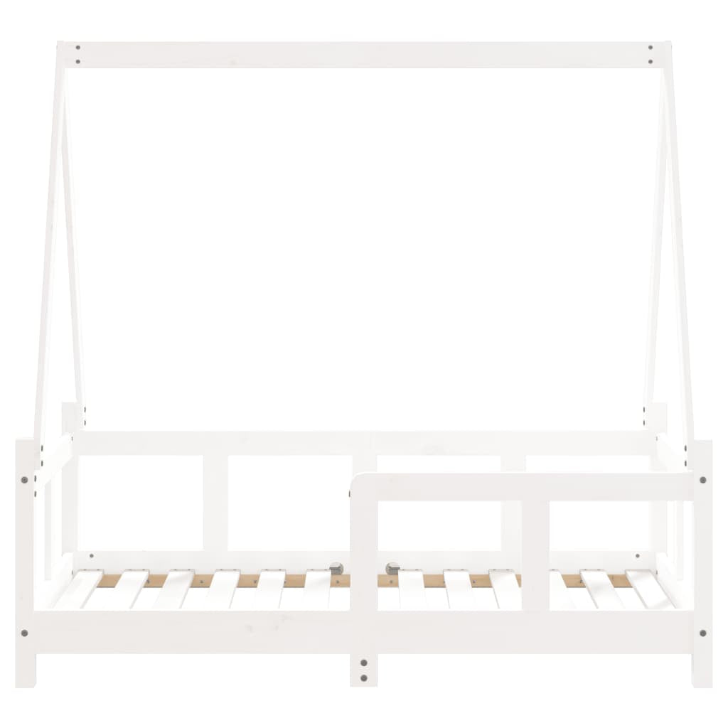 Vidaxl Estructura De Cama Para Niños Madera De Pino Blanco 70x140 Cm_4