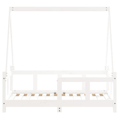 Vidaxl Estructura De Cama Para Niños Madera De Pino Blanco 70x140 Cm_4