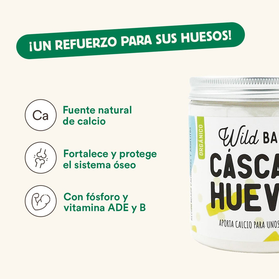 Cáscara de Huevo Orgánica Suplemento para mascotas Wild Balance 140 g