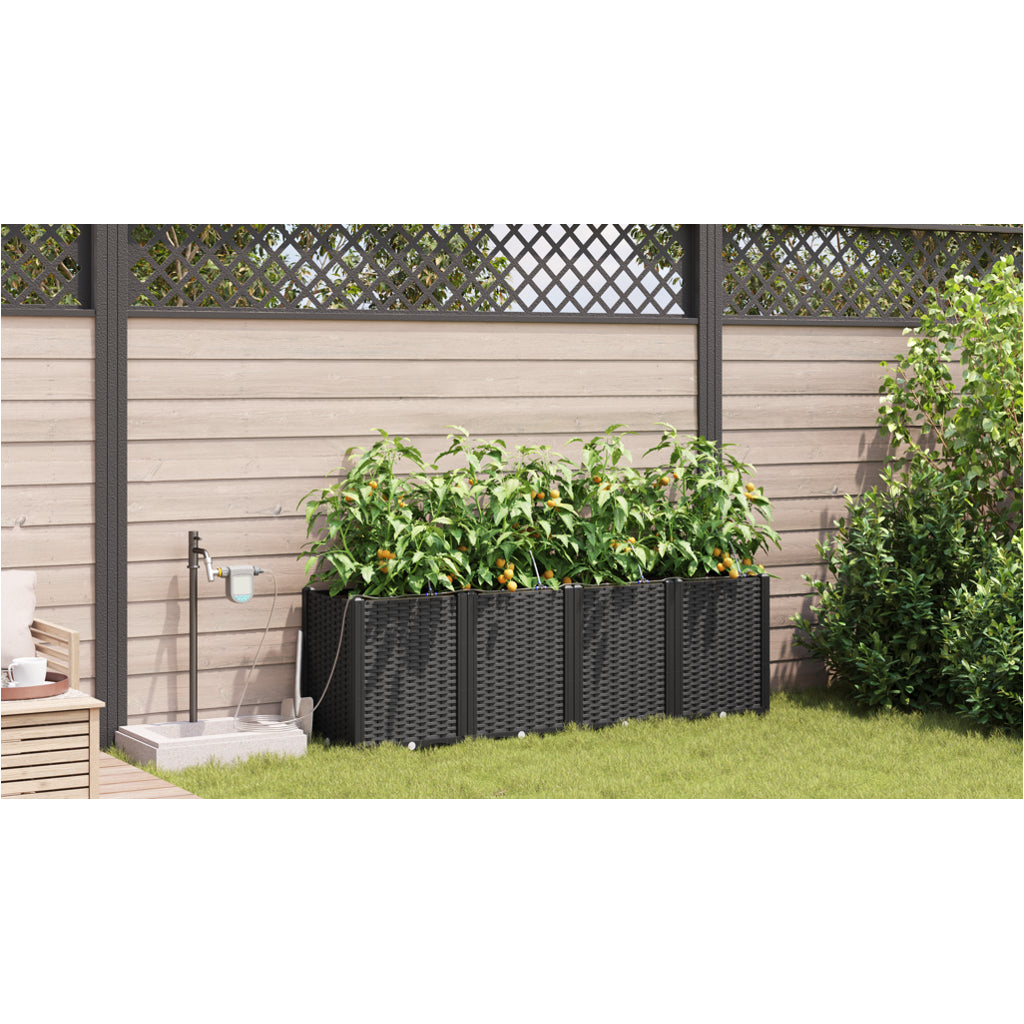 Vidaxl Jardineras Negro 160 X 40 X 52 Cm Acero_3