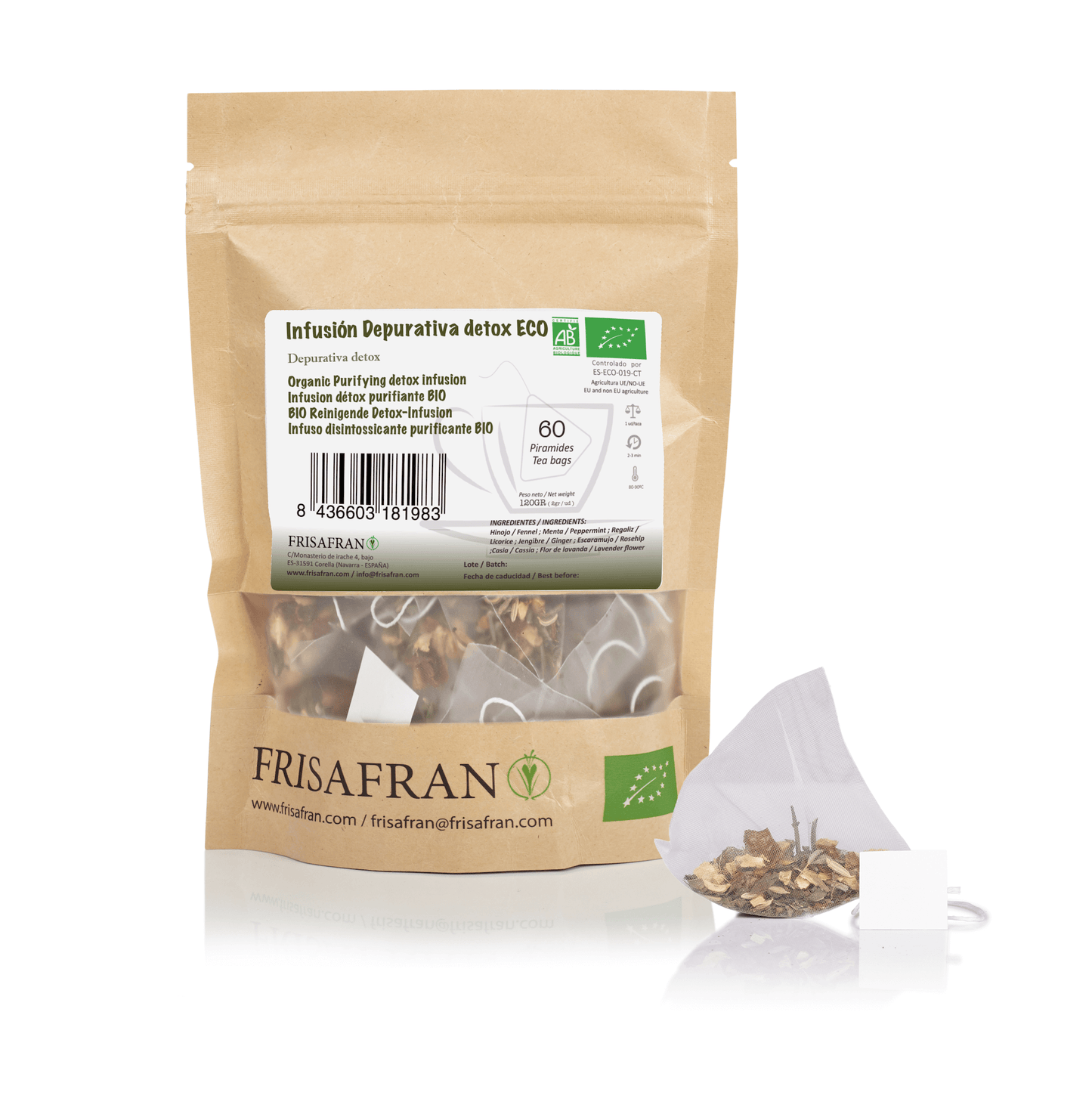 Infusión Depurativa Detox |pirámides | Calidad | Frisafran 60 Uds_1