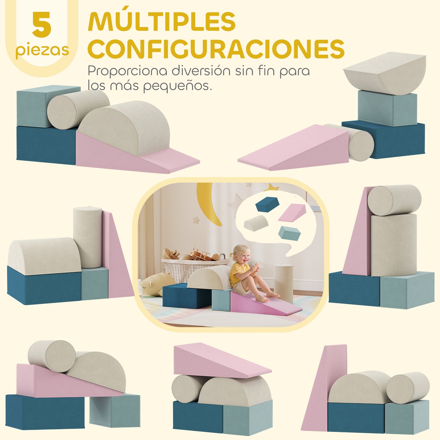 Aiyaplay Juego De 5 Bloques De Espuma Para Niños_3