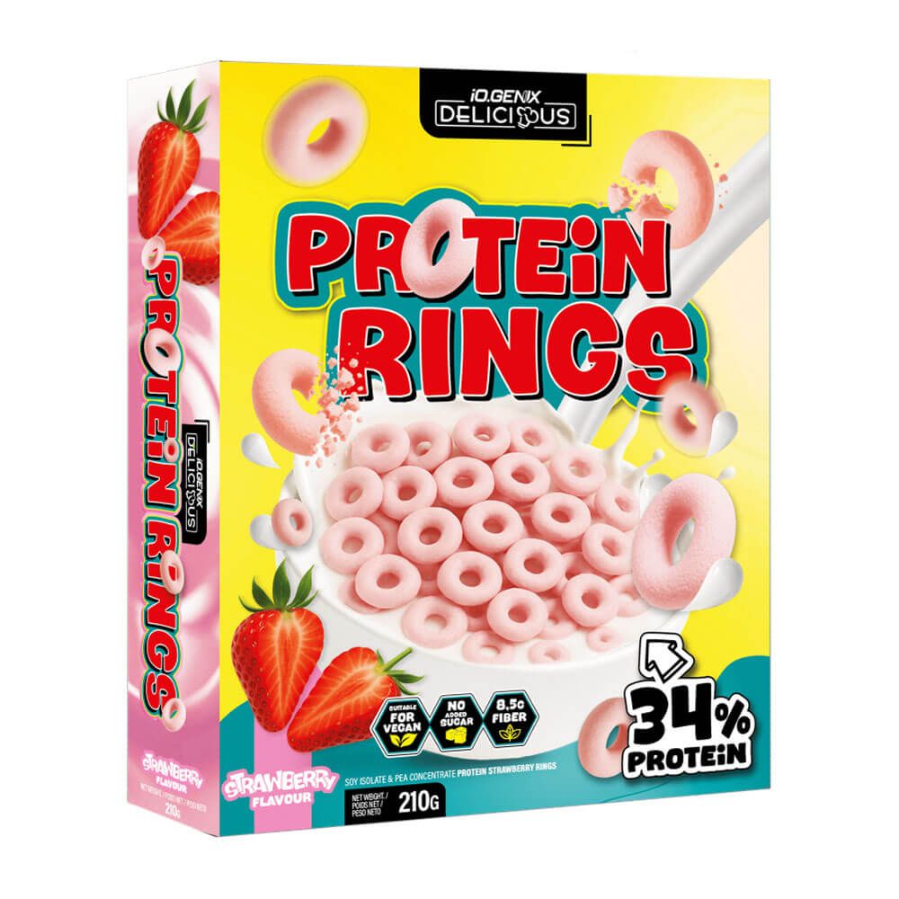 Protein Rings - 210g - Fresa - Muesli Y Cereales - Io.genix_0