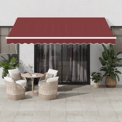 Toldo Retráctil Automático Con Luces Led Burdeos 400x350 Cm_1