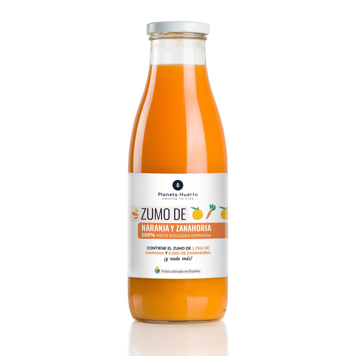 Zumo de Zanahoria y Naranja 100% fruta exprimida Eco Planeta Huerto 750ml