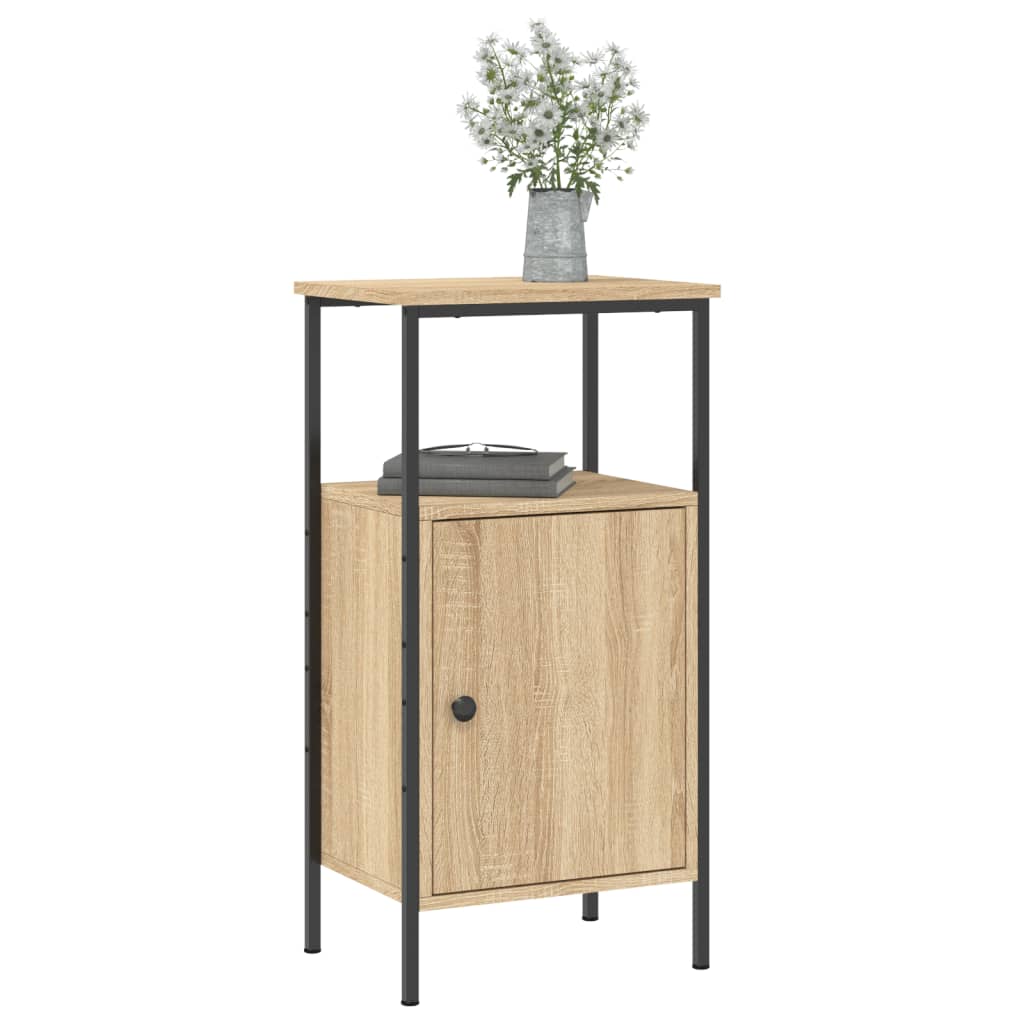 Mesita De Noche Madera De Ingeniería Roble Sonoma 41x31x80 Cm_1