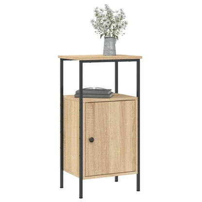 Mesita De Noche Madera De Ingeniería Roble Sonoma 41x31x80 Cm_1
