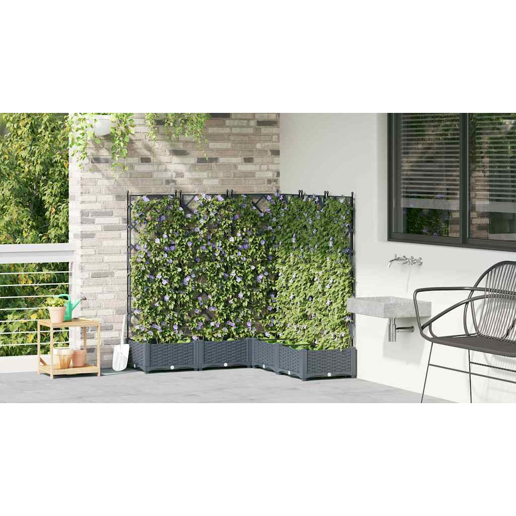 Vidaxl Maceta De Jardín Con Enrejado 5 Pcs Gris Claro_3