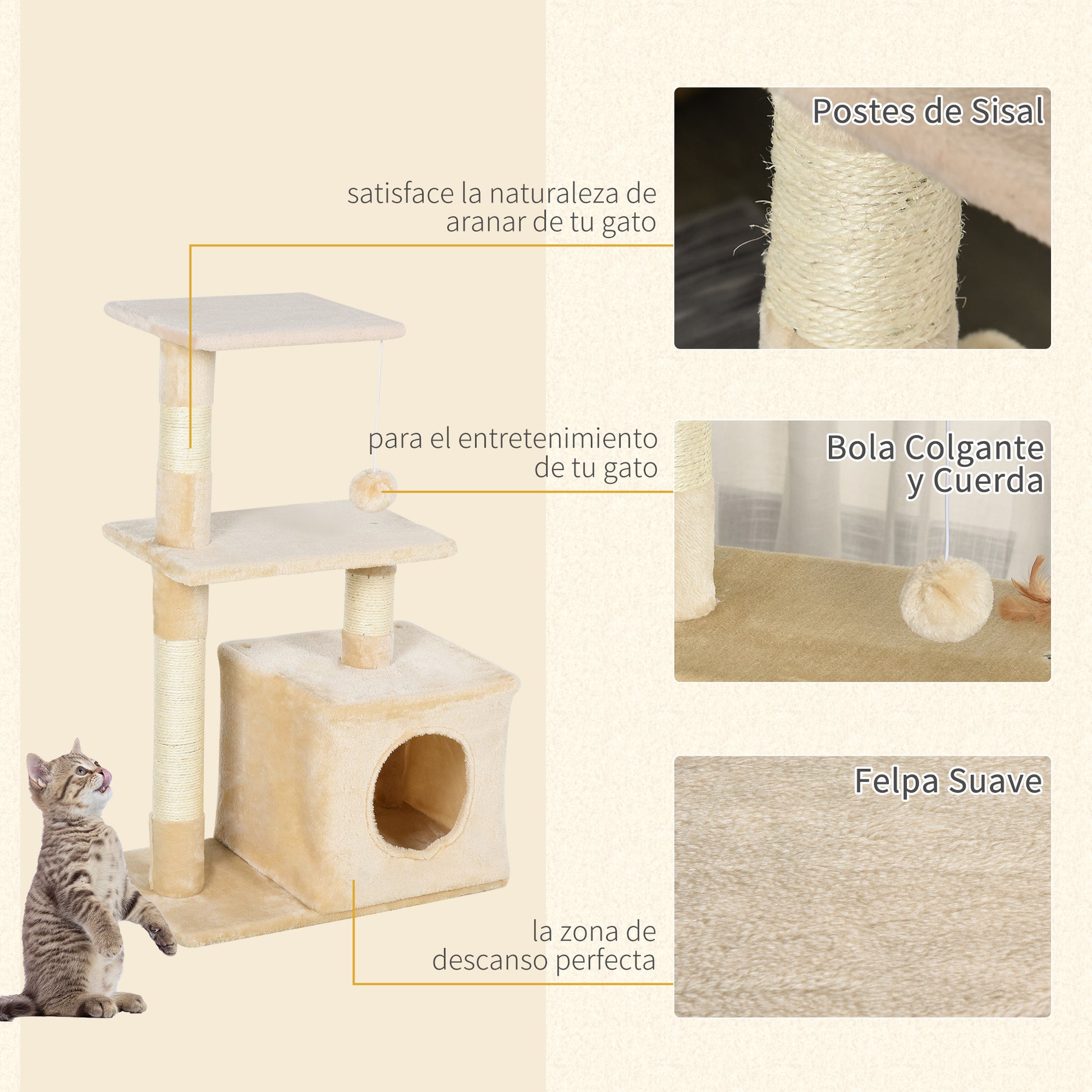 Pawhut Árbol Rascador Para Gatos 81_4