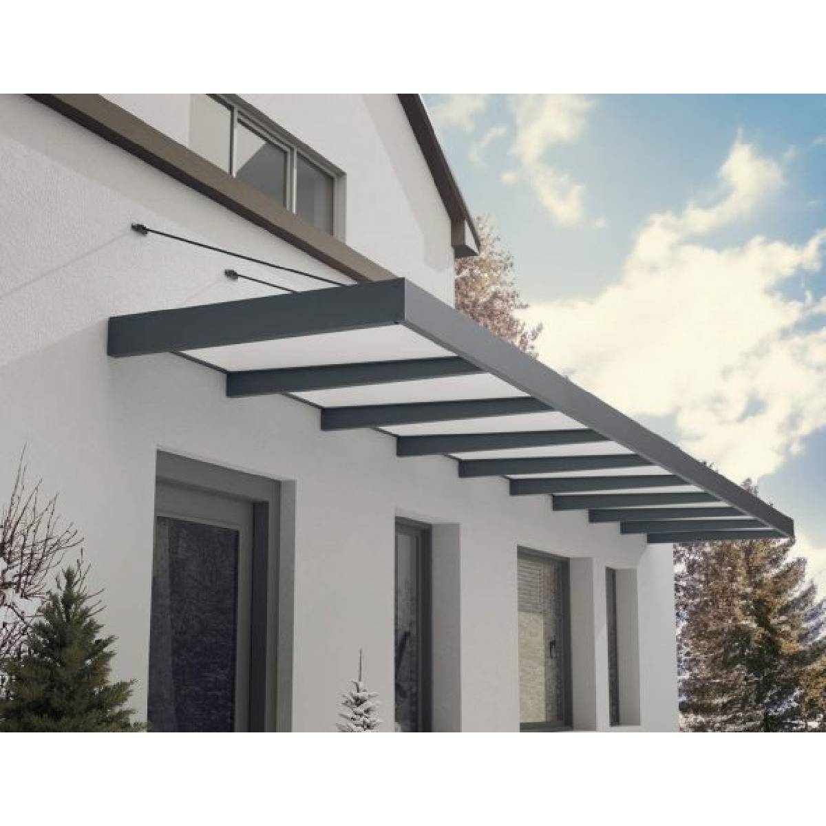 Marquesina para puerta Sophia XL 140x845 cm opal Canopia