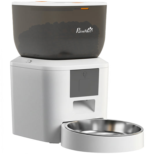 Pawhut Comedero Automático 4l Wifi 2.4g Control App Cuenco 1-10 Comidas Al Día_0