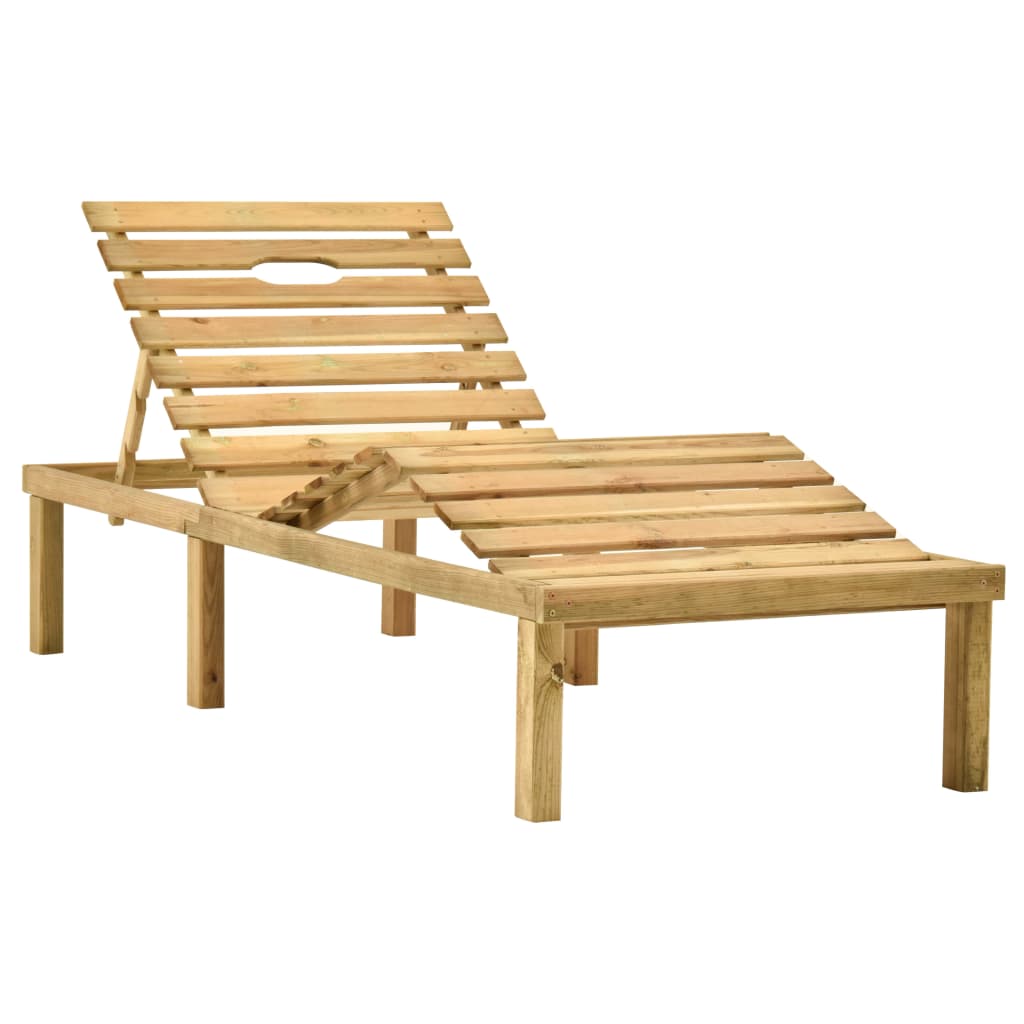 Tumbona De Jardín Con Mesa Y Cojín De Madera De Pino Impregnada_2
