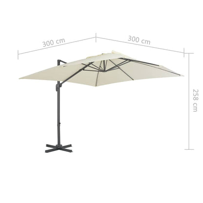 Vidaxl Sombrilla Jardín Voladiza Con Palo De Aluminio Arena 300x300 Cm_2