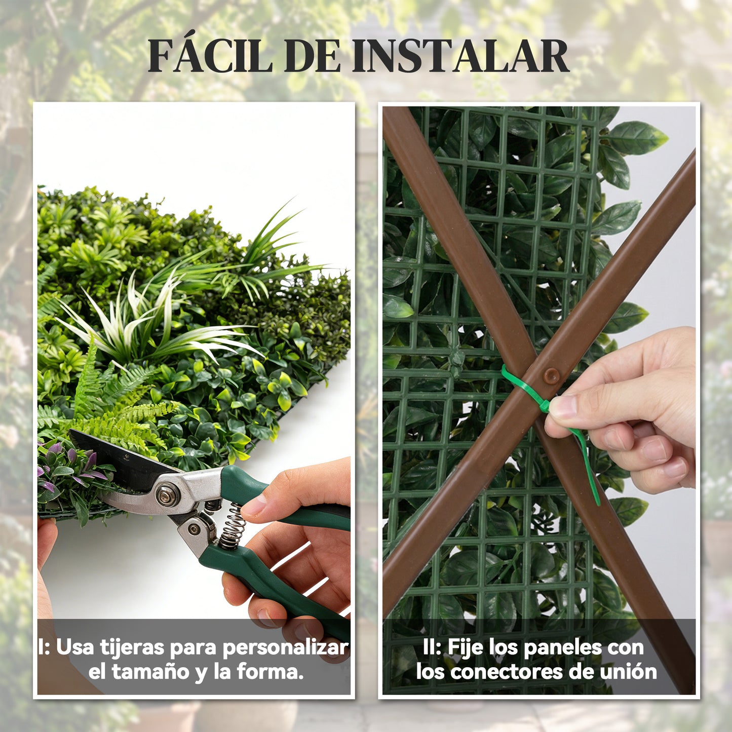 Outsunny Seto Artificial Ocultación Jardín 1x1 M Para Terraza Balcón Exterior_5