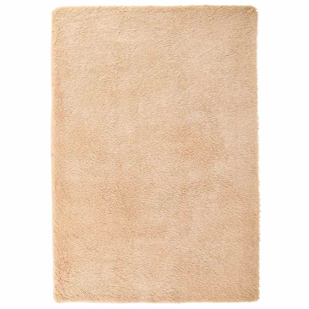 Vidaxl Alfombra Peluda De Pelo Largo Navarra Beige 120x170cm Poliéster_0