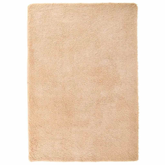 Vidaxl Alfombra Peluda De Pelo Largo Navarra Beige 120x170cm Poliéster_0