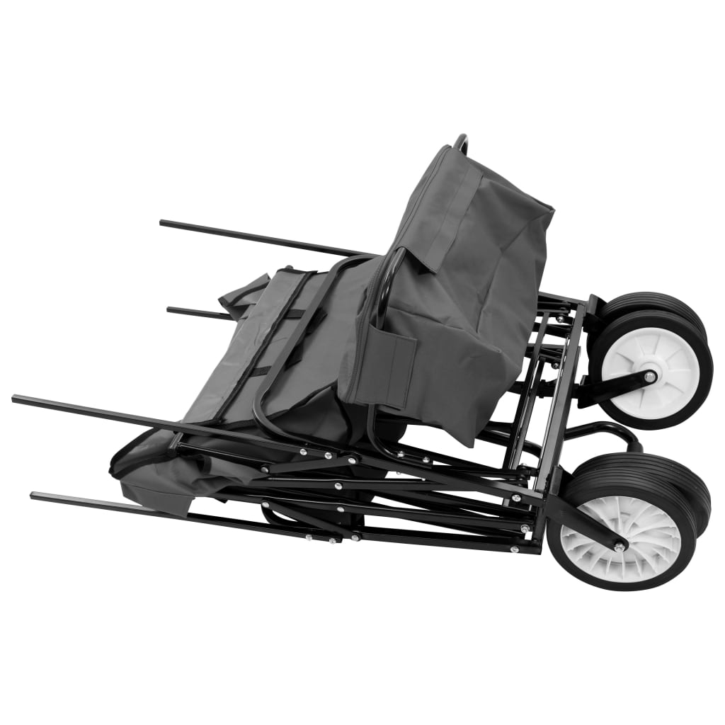 Carrito De Mano Plegable Con Capota Acero Gris_3