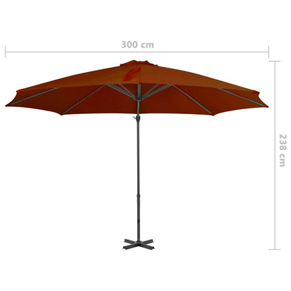 Vidaxl Sombrilla Jardín Voladiza Con Palo De Aluminio Terracota 300 Cm_2