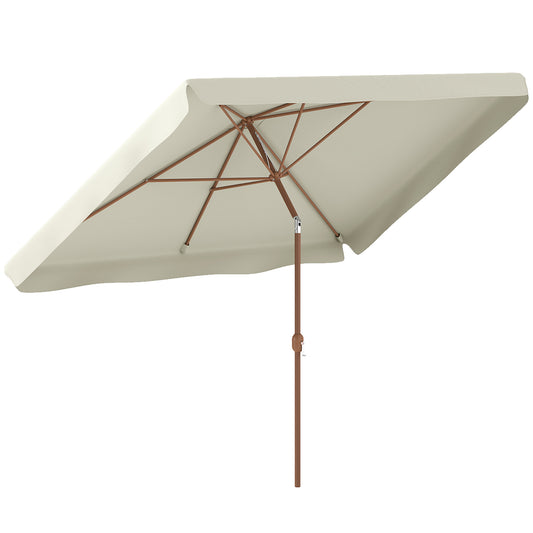 Outsunny Sombrilla De Terraza Exterior 300x200 Cm Con Ángulo Ajustable Beige_0