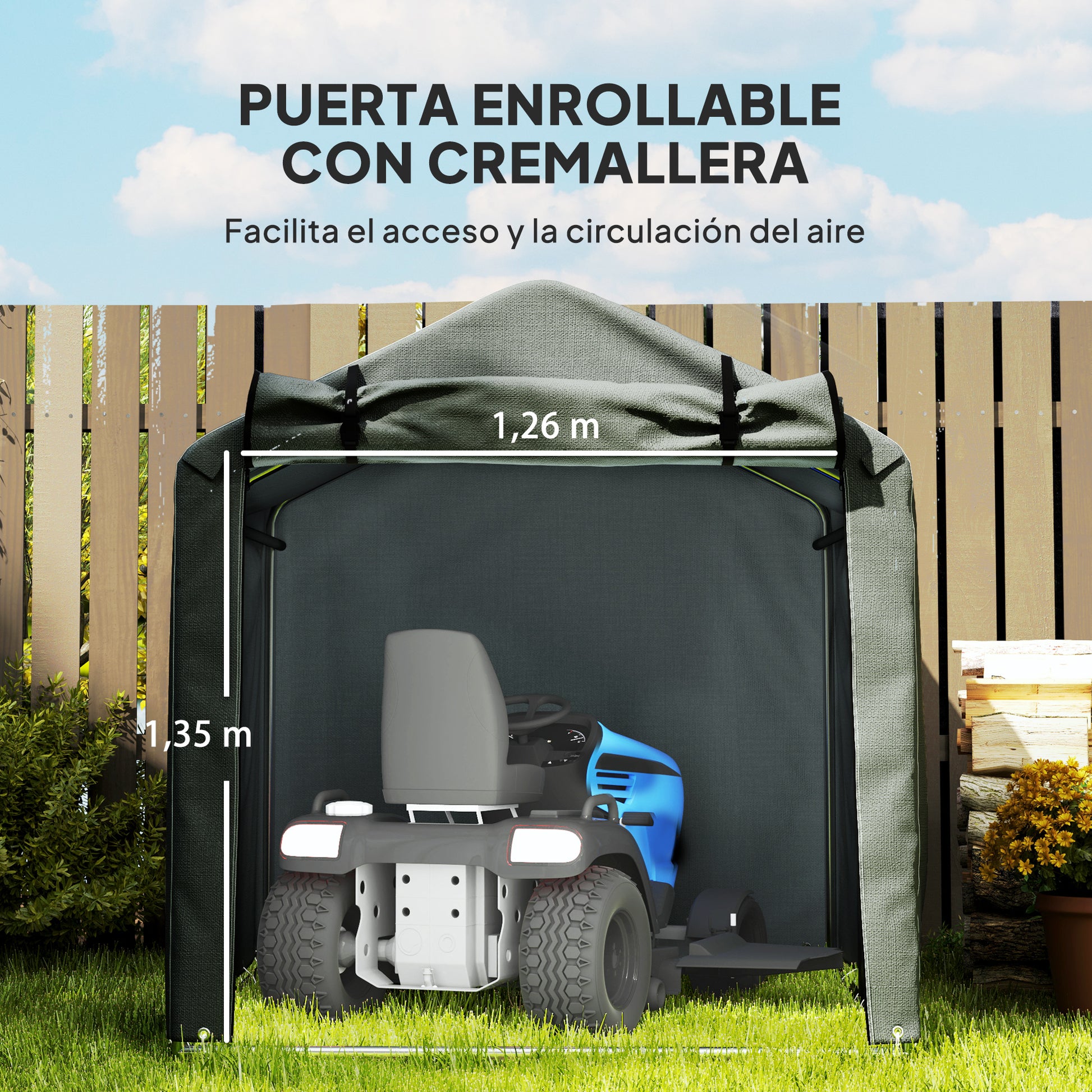 Outsunny Carpa De Jardín Exterior Para Herramientas 2,2x1,57x1,65 M Gris Oscuro_5