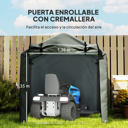 Outsunny Carpa De Jardín Exterior Para Herramientas 2,2x1,57x1,65 M Gris Oscuro_5