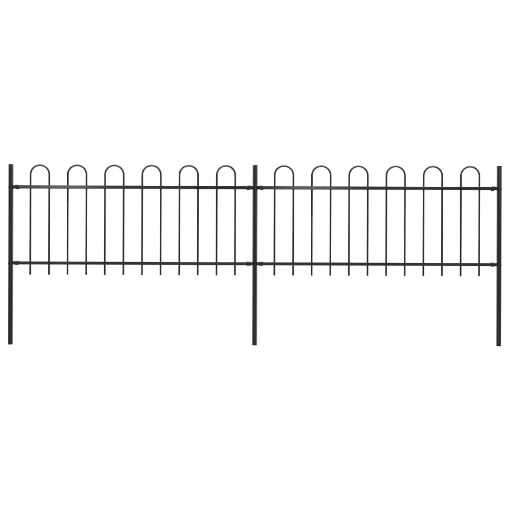Valla De Jardín Con Puntas De Aro Acero Negro 3,4x0,8 M / Vetonek_2