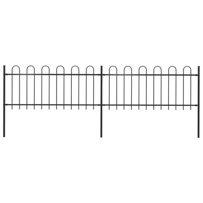 Valla De Jardín Con Puntas De Aro Acero Negro 3,4x0,8 M / Vetonek_2