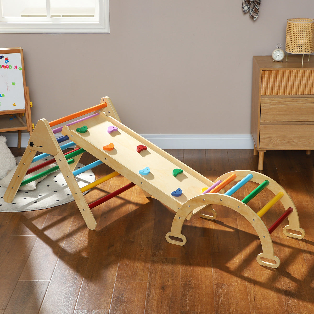 Escalada Para Niños Aiyaplay Madera De Pino Multilaminada Multicolor 178x64.5x63 Cm_1