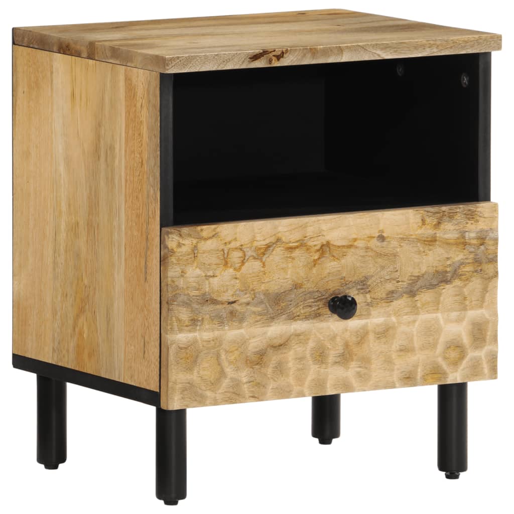 Mesitas De Noche 2 Uds Madera Maciza De Mango 40x33x46 Cm_0