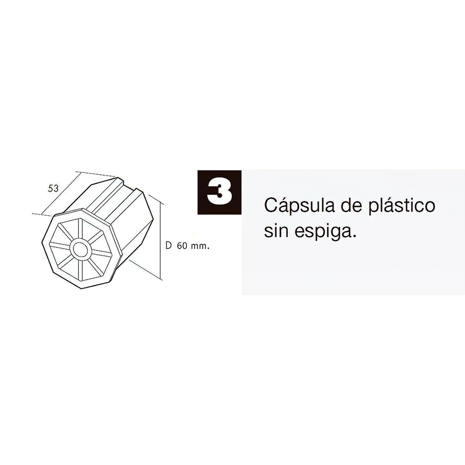 Capsula Persiana Plastico Sin Espiga Para Eje 60 Mm.