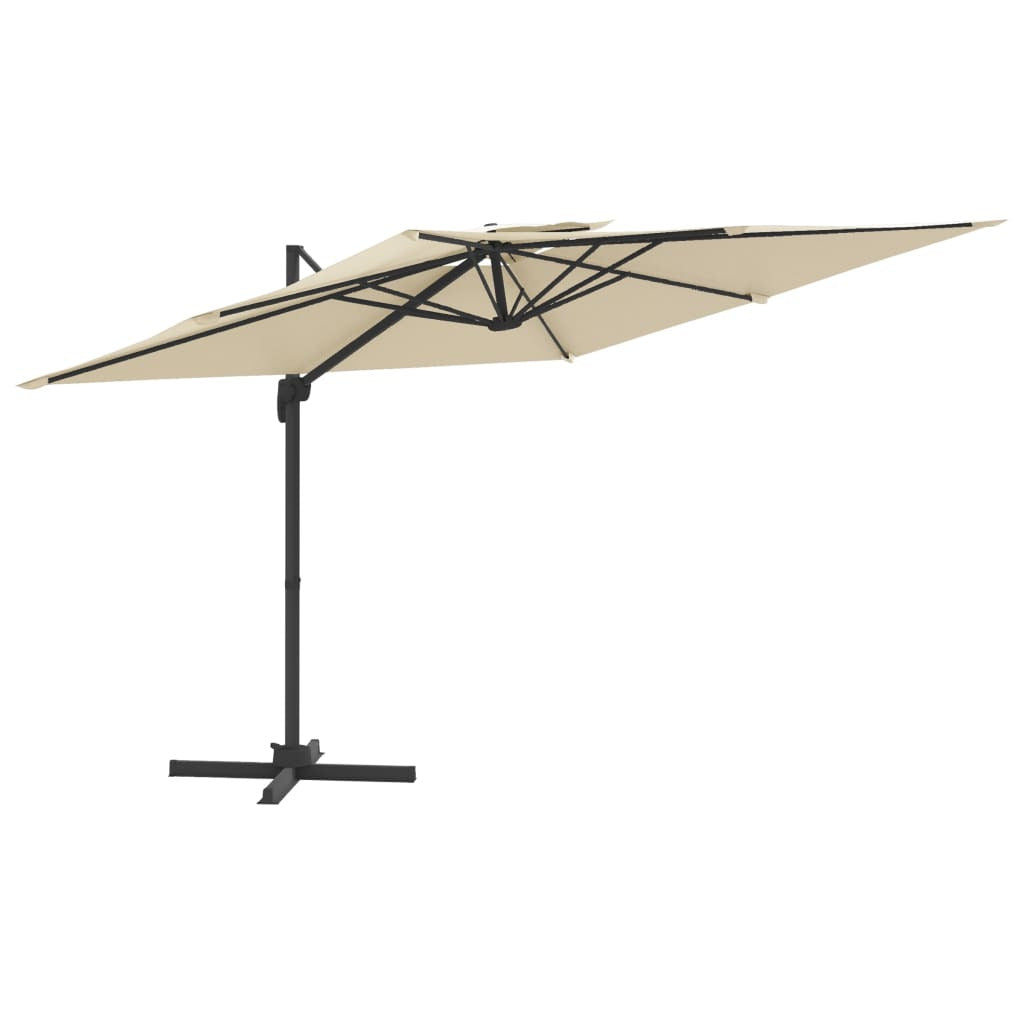 Vidaxl Sombrilla Colgante De Doble Techo Blanco Arena 400x300 Cm_0