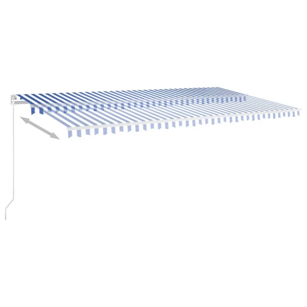 Toldo Manual Retráctil Con Led Azul Y Blanco 600x350 Cm_4