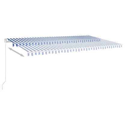 Toldo Manual Retráctil Con Led Azul Y Blanco 600x350 Cm_4