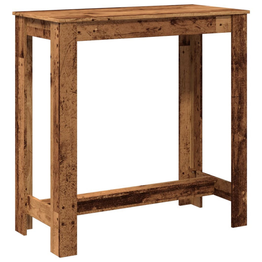Mesa Alta De Bar Madera Ingeniería Envejecida 102x50x103,5 Cm_0