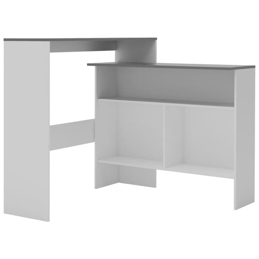 Mesa De Bar Con 2 Tableros Blanco Y Gris 130x40x120 Cm_0