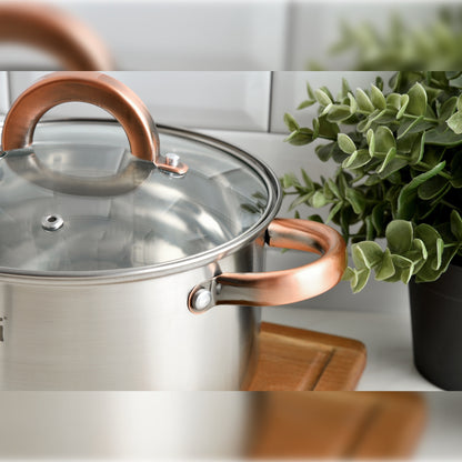 Bateria 5pc Acero Inoxidable Ø16ø18ø20, Aptas Para Inducción, Colección Onil