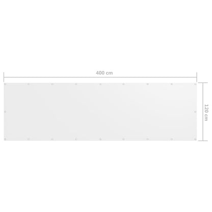 Vidaxl Toldo Para Balcón Tela Oxford Blanco 120x400 Cm_4