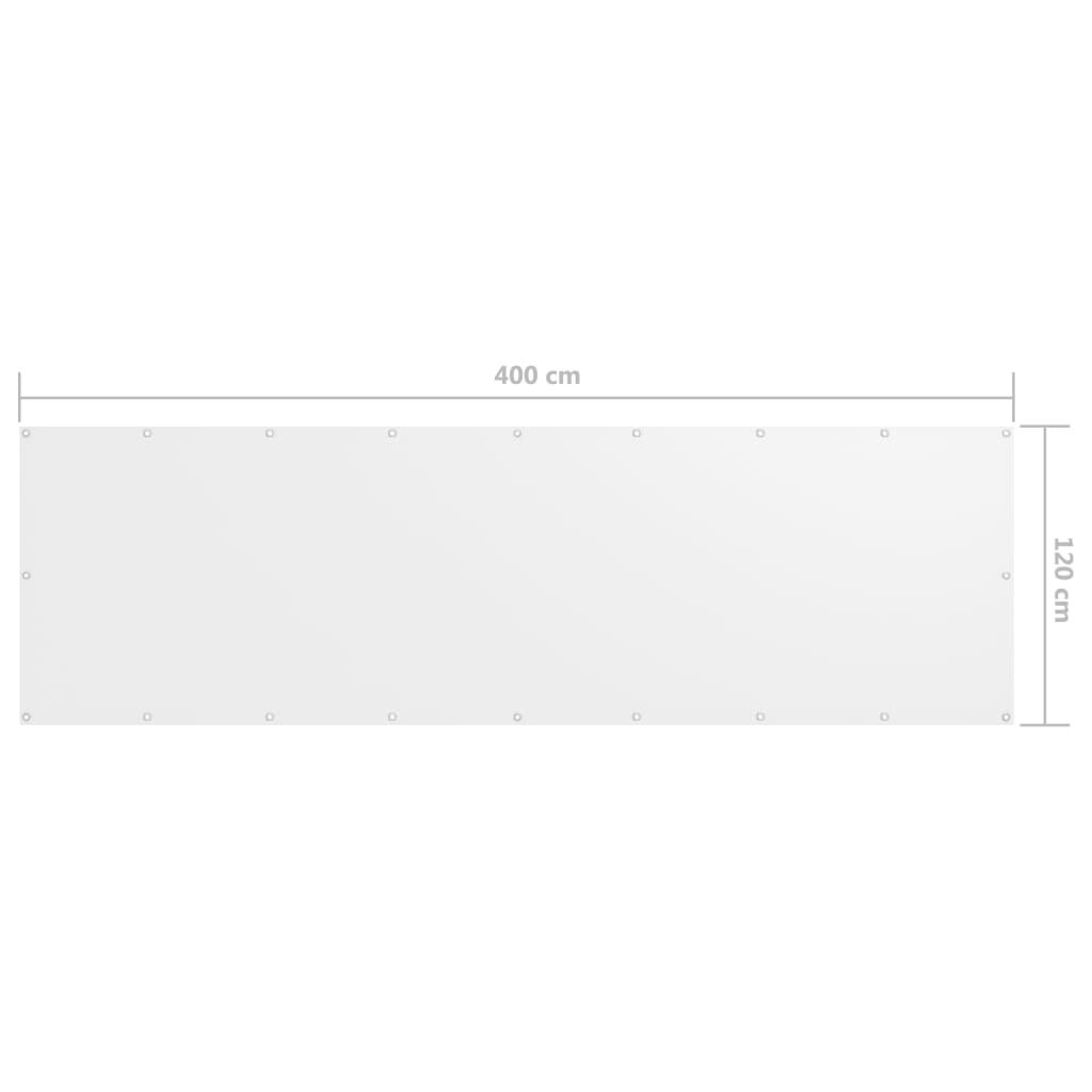 Vidaxl Toldo Para Balcón Tela Oxford Blanco 120x400 Cm_2