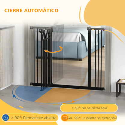 Pawhut Barrera De Seguridad Extensible Con Cierre Automático 74-100x76 Cm Negro_5