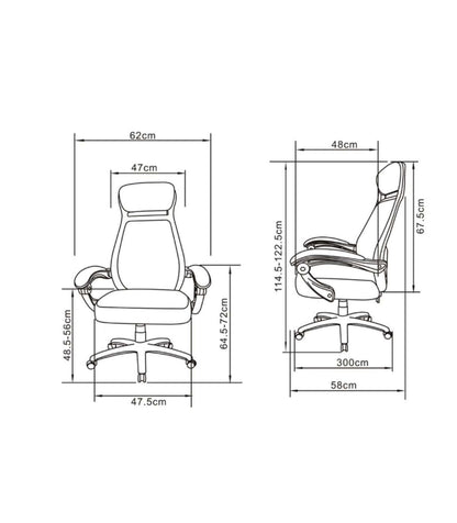 Silla De Oficina Erika En Negro. Alto: 114,5-122,5, Ancho: 62, Fondo: 58._4