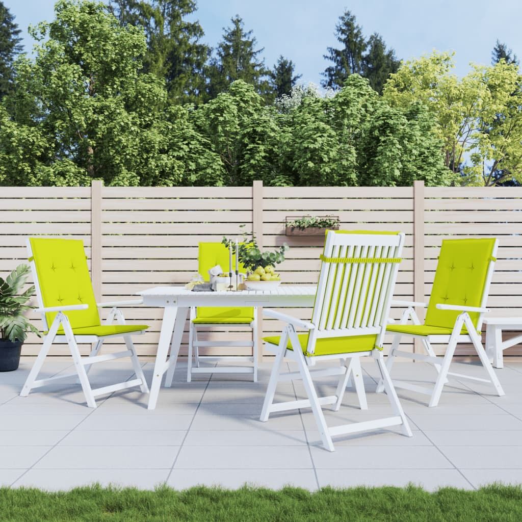 Vidaxl Cojín Silla De Jardín Respaldo Alto 4 Uds Tela Verde 120x50x3cm_1