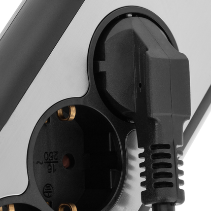 Regleta Sobremesa De 3 Enchufes Schuko Con 1 Puerto Usb Y 1 Usb-c Negro_4