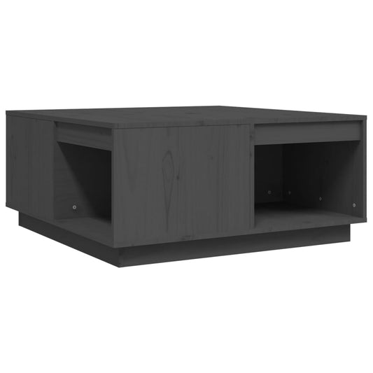 Mesa De Centro De Madera Maciza De Pino Gris 80x81x36,5 Cm_0