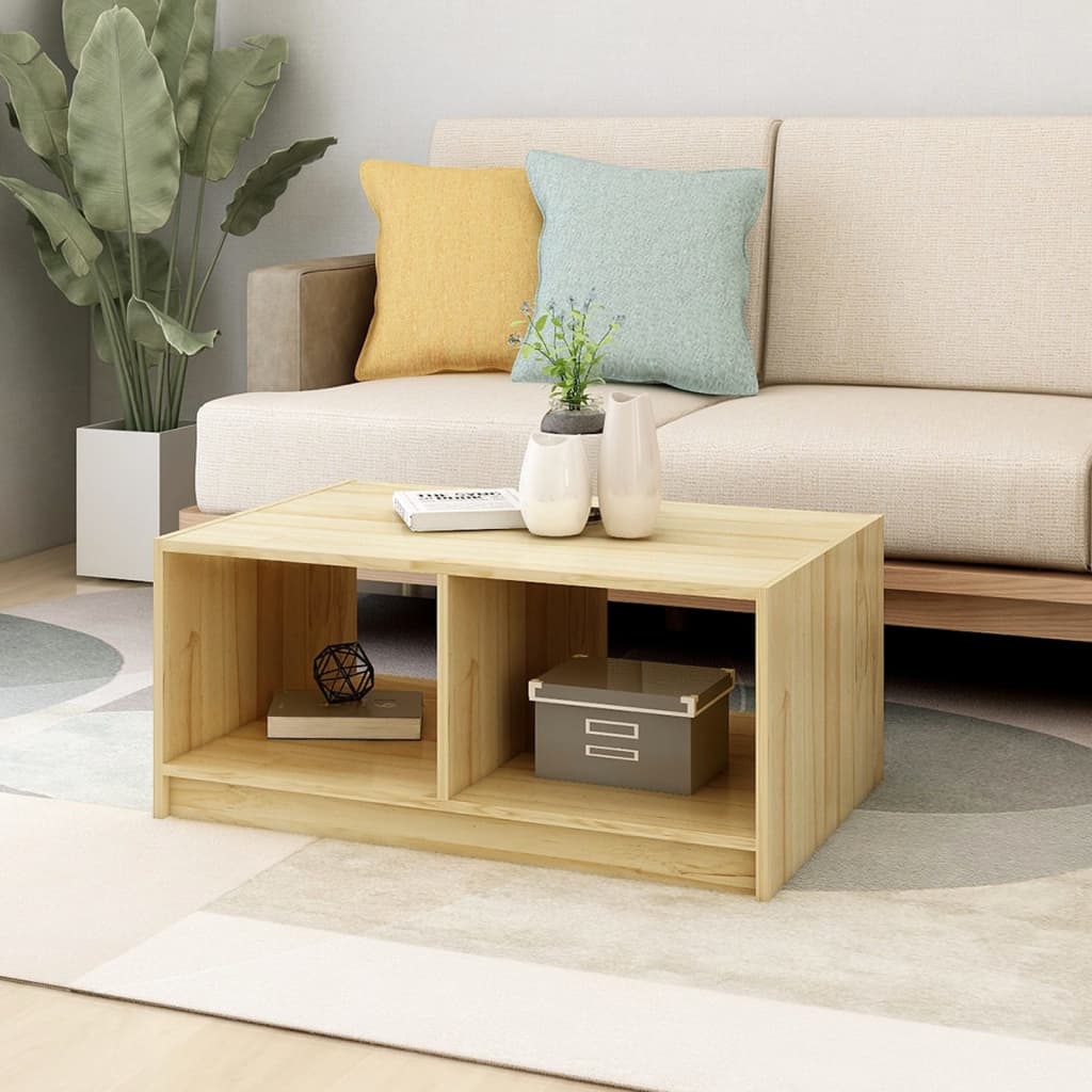 Mesa De Centro De Madera Maciza De Pino 75x50x33,5 Cm_1