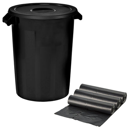 Cubo Industrial 100 Litros. Negro + 3x Bolsas De Basura De 10 Unidades_0